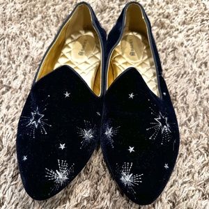 Birdie's Flats, Women's 9, Navy Blue w/ Stars